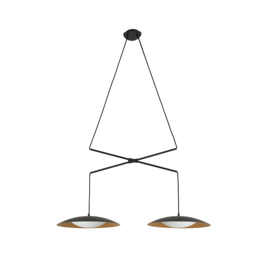 Colgante Slim negro-oro doble Faro